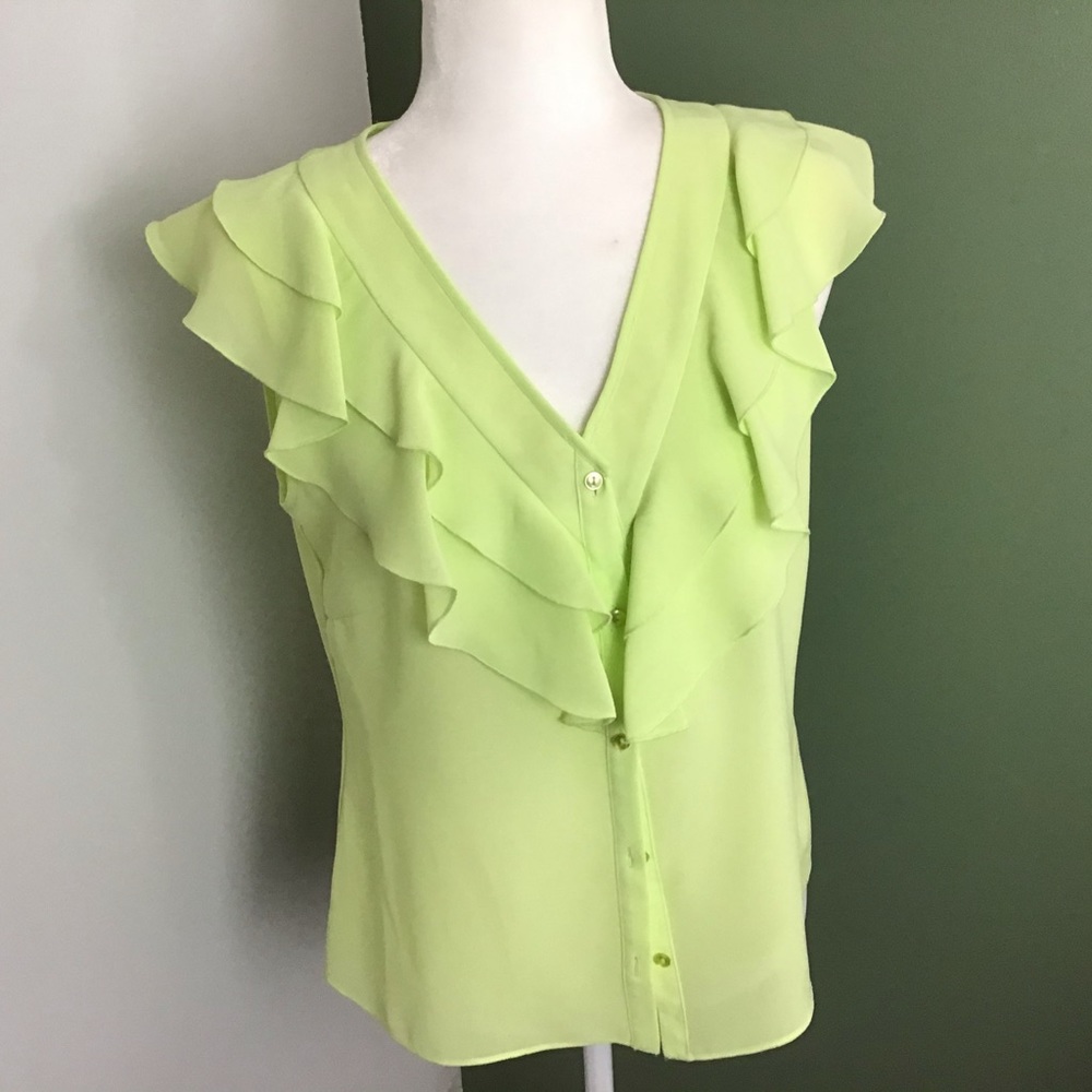 Oscar de la Renta | Ruffle Collar Button Front Top